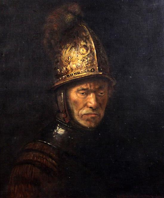 After Rembrandt Van Rijn The Golden Helmet 28 x 24in.